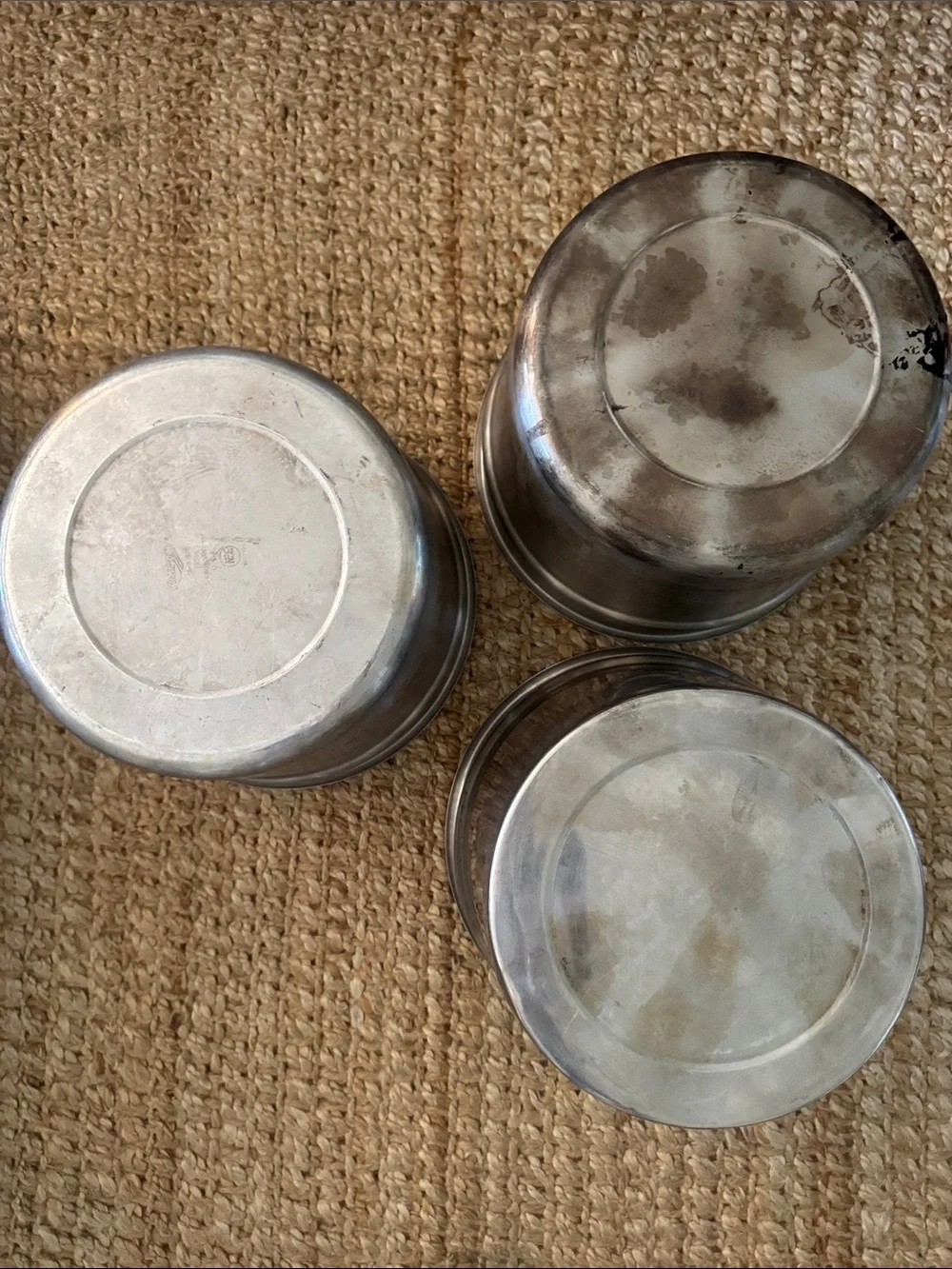 3 Stainless Steel Storage kitchen Bowls - Silver 11x11 inches